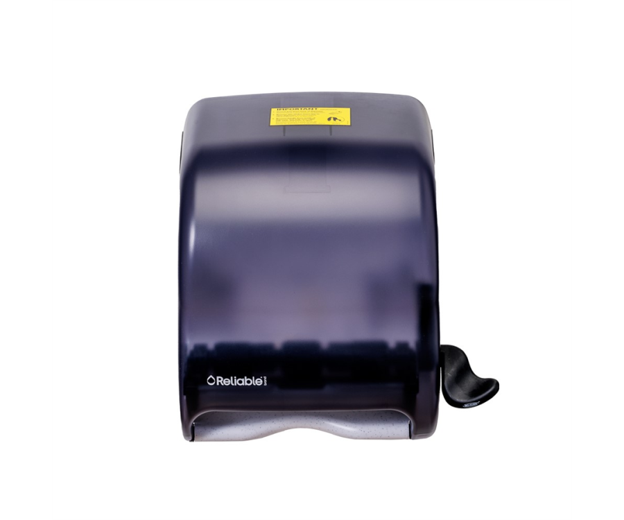 Reliable Brand® Black Translucent Towel Roll Dispenser (12.75 in. x 12.5 in. x 8.5 in., 1 Dispenser/CS)